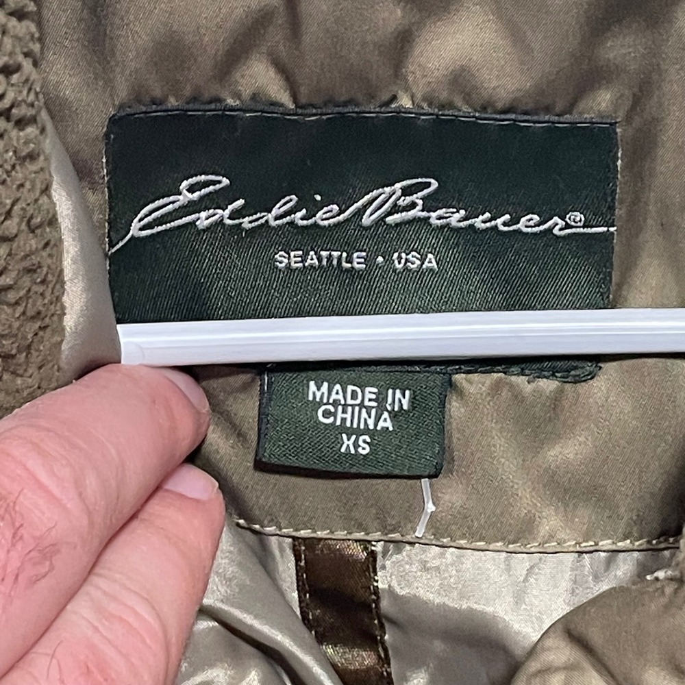 Eddie Bauer Women's Down Puffer Jacket Olive Green XS EB550 Fill - Picture 2 of 11